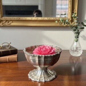 VTG Italian Avon Silver-Plated Pedestal Dish - Scalloped & Beaded (Hudson Manor)